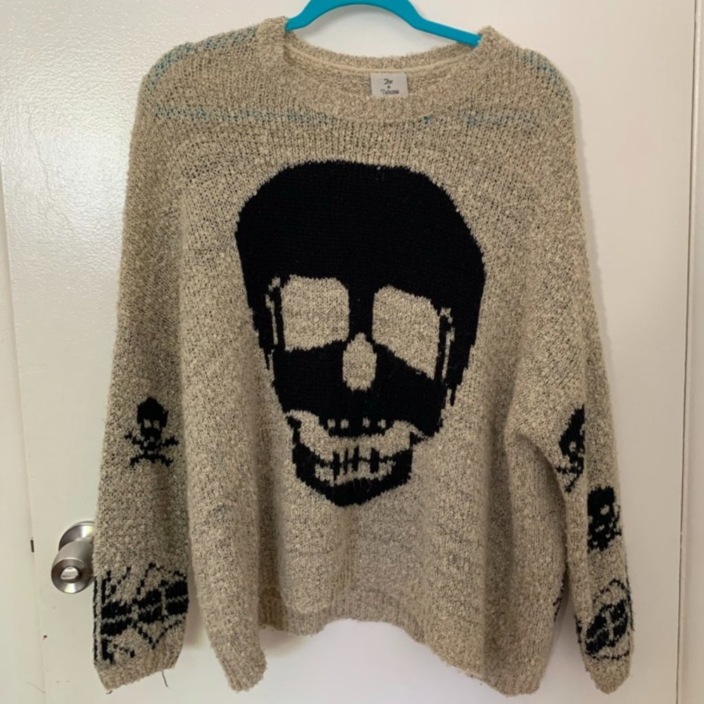 COPY - Hot & Delicious Tan Skull Sweater Cardigan